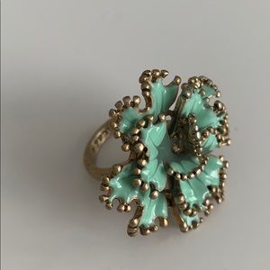 JCrew Turquoise Gold Ring, Size 7